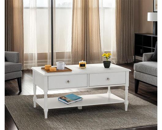 STRATFORD 2 DRAWER COFFEE TABLE - WHITE
