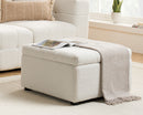 Milo 3 Seater Sofa With Footstool- White