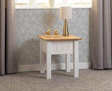 PANAMA LAMP TABLE - WHITE/NATURAL WAX