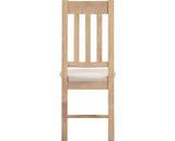 WINDSOR SLATTED DINING CHAIR (X2 PER BOX) - NATURAL OAK/OAT FABRIC