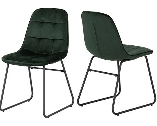 HAMILTON & LUKAS LARGE DINING SET (X6 CHAIRS) - MEDIUM OAK EFFECT/EMERALD GREEN VELVET