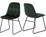 HAMILTON & LUKAS LARGE DINING SET (X6 CHAIRS) - MEDIUM OAK EFFECT/EMERALD GREEN VELVET