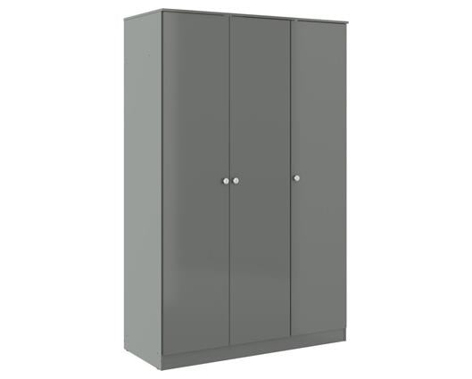 DENVER 3 DOOR WARDROBE BEDROOM SET - GREY GLOSS