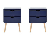 Nessi 2 Drawer Bedsides (Pair)- Nightshadow Blue