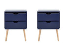 Nessi 2 Drawer Bedsides (Pair)- Nightshadow Blue