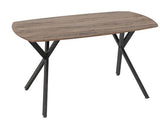 ATHENS RECT & AVERY DINING SET (X4 CHAIRS) - MEDIUM OAK EFFECT/SAPPHIRE BLUE VELVET