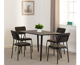 MARLOW & SHELDON DINING SET (X4 CHAIRS) - BLACK MARBLE/GREY BOUCLE FABRIC