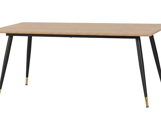 HAMILTON & AVERY LARGE DINING SET (X6 CHAIRS) - MEDIUM OAK EFFECT/GREY VELVET