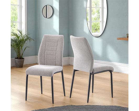 CHILTON DINING CHAIR (X4 PER BOX) - GREY FABRIC