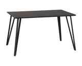 MARLOW & QUEBEC DINING SET (X4 CHAIRS) - BLACK MARBLE/BROWN FAUX LEATHER