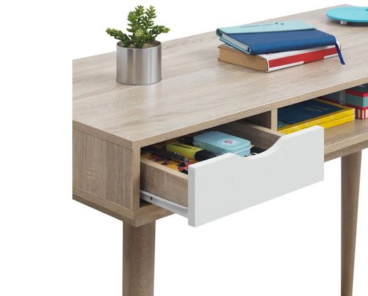 Culton Black & White 2 Drawer Desk