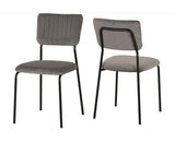MARLOW & SHELDON DINING SET (X4 CHAIRS) - BLACK MARBLE/GREY VELVET FABRIC