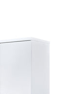 6 Door Wardrobe - White (Chrome Handles)