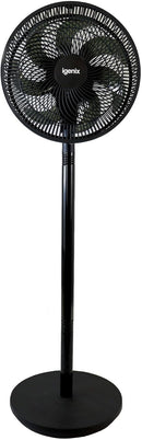 Igenix 12" 7 Bladed Pedestal Fan Black