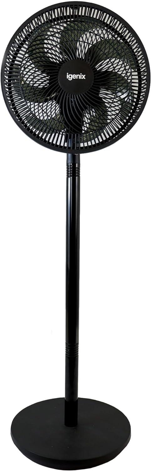 Igenix 12" 7 Bladed Pedestal Fan Black