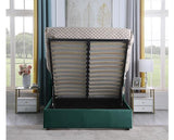 AMELIA 5' PLUS BED - GREEN VELVET FABRIC