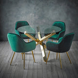 Cyrus Dining Table Glass Top With Gold Legs