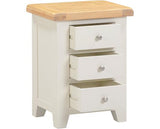 WINDSOR 3 DRAWER BEDSIDE - IVORY/OAK