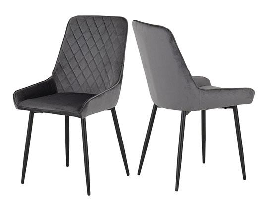 AVERY DINING CHAIR (X2 PER BOX) - GREY VELVET