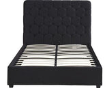 MADISON 5' OTTOMAN BED - BLACK VELVET FABRIC