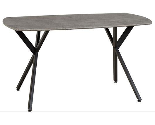 ATHENS RECT & LUKAS DINING SET (X4 CHAIRS) - CONCRETE/GREY VELVET