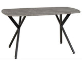 ATHENS RECT & LUKAS DINING SET (X4 CHAIRS) - CONCRETE/GREY VELVET