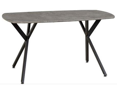 ATHENS RECT & LUKAS DINING SET (X4 CHAIRS) - CONCRETE/GREY VELVET