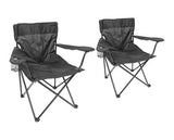 Harbour Housewares Folding Camping Chairs - Black - Pack of 2