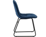 MARLOW & LUKAS DINING SET (X4 CHAIRS) - BLACK MARBLE/SAPPHIRE BLUE VELVET