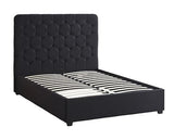MADISON 5' OTTOMAN BED - BLACK VELVET FABRIC
