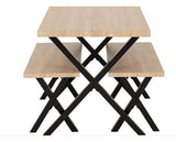 BUXTON DINING BENCH SET - LIGHT OAK EFFECT/BLACK