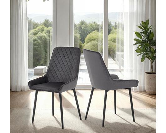 AVERY DINING CHAIR (X2 PER BOX) - GREY VELVET