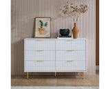 Zara 6 Drawer Fluted Chest - White