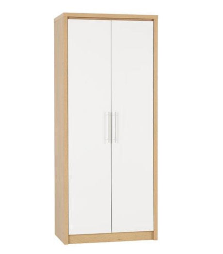 Santos Bedroom Set - White High Gloss/Light Oak Effect Veneer