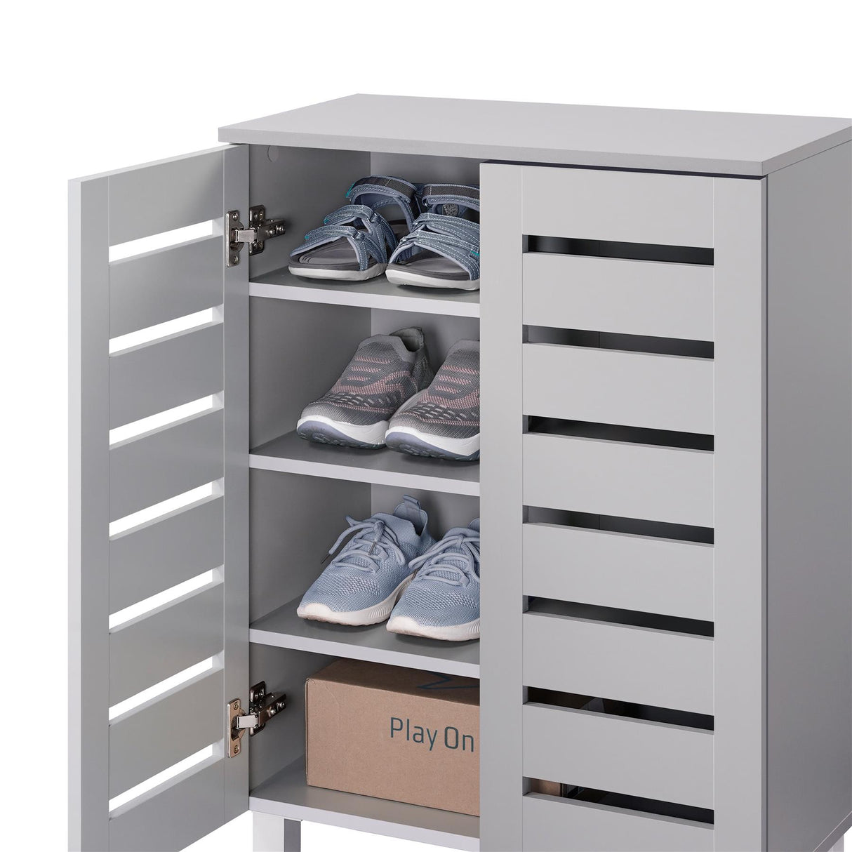 Euston 2 Door Shoe Cabinet - Light Grey