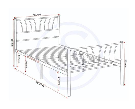 HARLOW 3' BED - SILVER