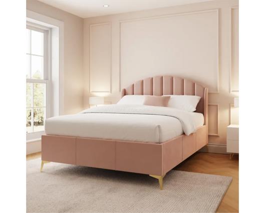Pettine End Lift Ottoman King Bed - Blush Pink