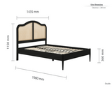 Leonie Rattan Double Bed - Black