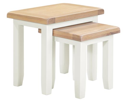 WINDSOR NEST OF 2 TABLES - IVORY/OAK