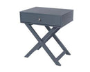 Cross Leg 1 Drawer Bedside Cabinet-Midnight Blue