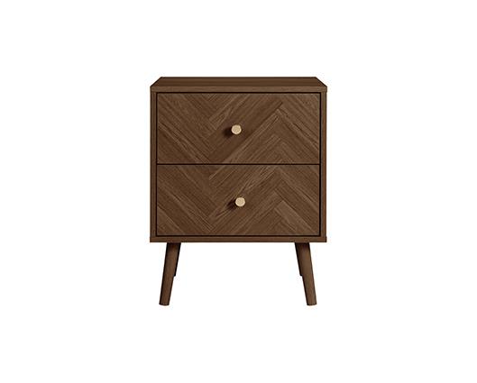 Herringford 2 Drawer Bedside - Walnut