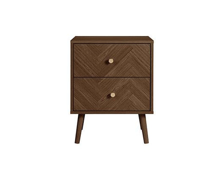 Herringford 2 Drawer Bedside - Walnut