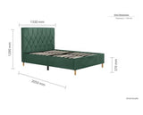 Loxley Small Double Bed - Green