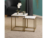 DALLAS NEST OF 2 TABLES - MARBLE/GOLD EFFECT