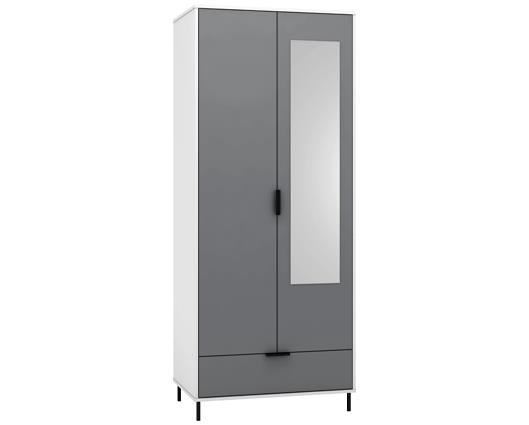 MADRID 2 DOOR 1 DRAWER WARDROBE - GREY/WHITE GLOSS