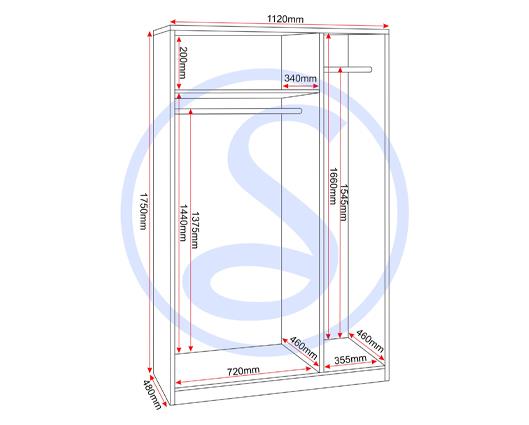 DENVER 3 DOOR WARDROBE - GREY GLOSS