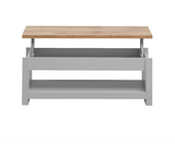 Lincoln Lift-Up Coffee Table- Light Grey
