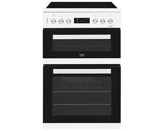 Beko KDC653W 60cm Double Electric Cooker with Ceramic Hob