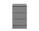 Oakley 3 Drawer Bedside- Grey