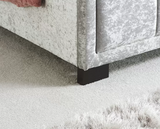 Hannover Small Double Bed - Steel Crushed Velvet